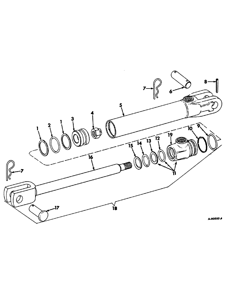 Схема запчастей Case IH 4100 - (F-23) - HYDRAULIC SYSTEM, DOUBLE ACTING HYDRAULIC CYLINDER, FOR HYDRAULIC DRAWBAR (07) - HYDRAULIC SYSTEM