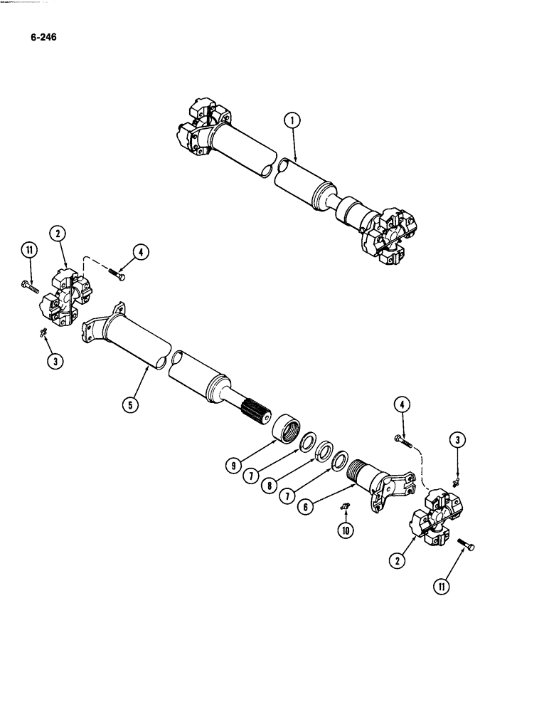 Схема запчастей Case IH 4494 - (6-246) - REAR AXLE DRIVE SHAFT, AXLE SERIAL NO. 13015953 AND AFTER (06) - POWER TRAIN