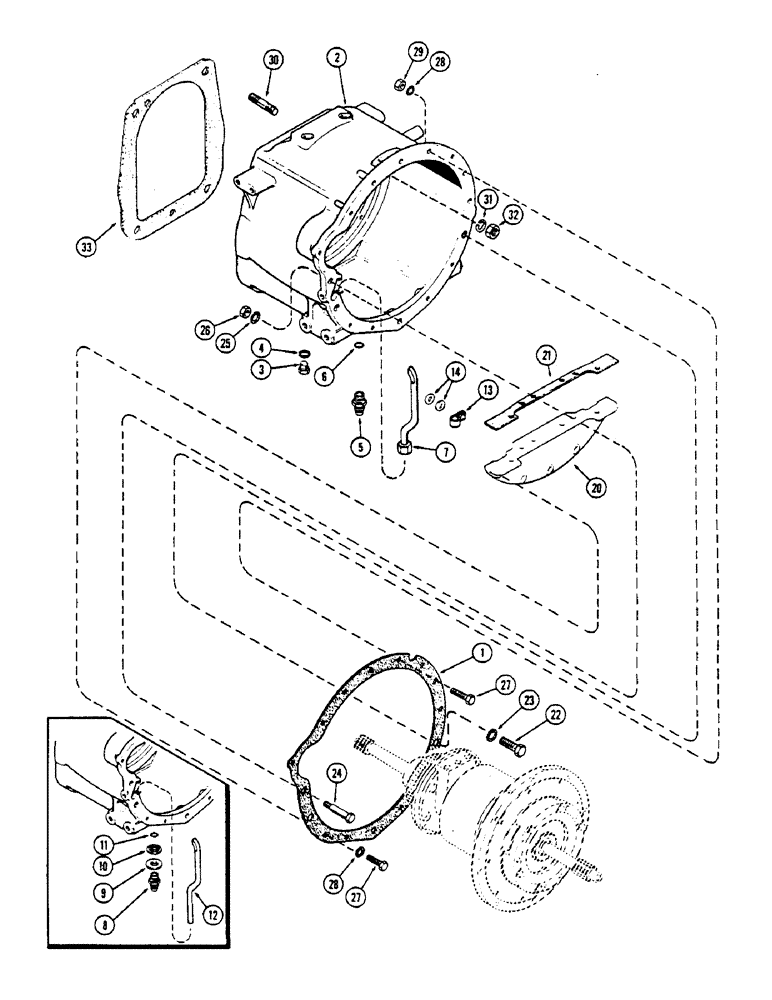 Схема запчастей Case IH 2670 - (190) - CLUTCH HOUSING AND ATTACHING PARTS (06) - POWER TRAIN