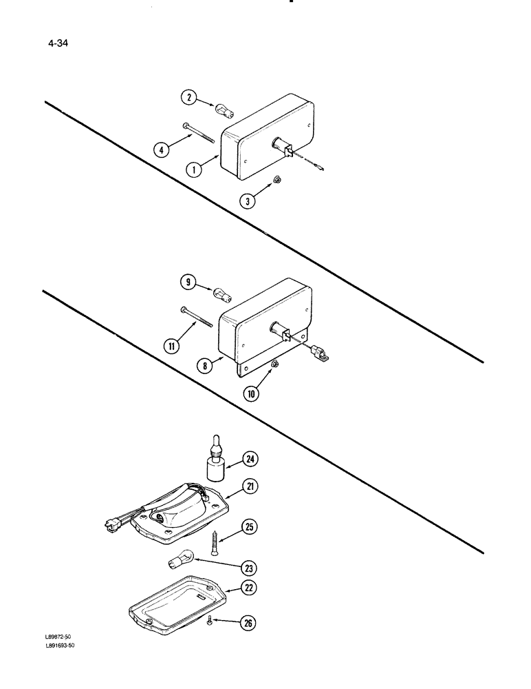 Схема запчастей Case IH 1670 - (4-34) - WARNING LIGHT - FRONT AND REAR (06) - ELECTRICAL