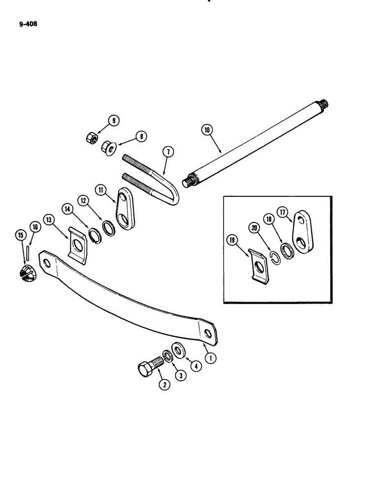 Схема запчастей Case IH 2294 - (9-408) - HITCH SPRINGS AND SHAFT (09) - CHASSIS/ATTACHMENTS