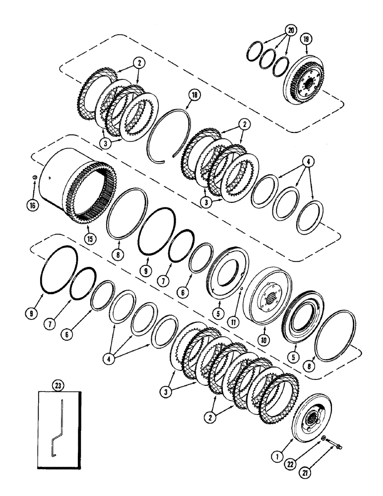 Схема запчастей Case IH 3294 - (6-192) - POWER SHIFT TRANSMISSION, (C2) AND (C3) CLUTCHES, PRIOR TO TRANSMISSION S/N 16264554 (06) - POWER TRAIN