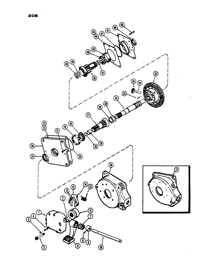 Схема запчастей Case IH 430 - (208) - DIFFERENTIAL WITH LOCK, PRIOR TO S/N 8262800 (06) - POWER TRAIN