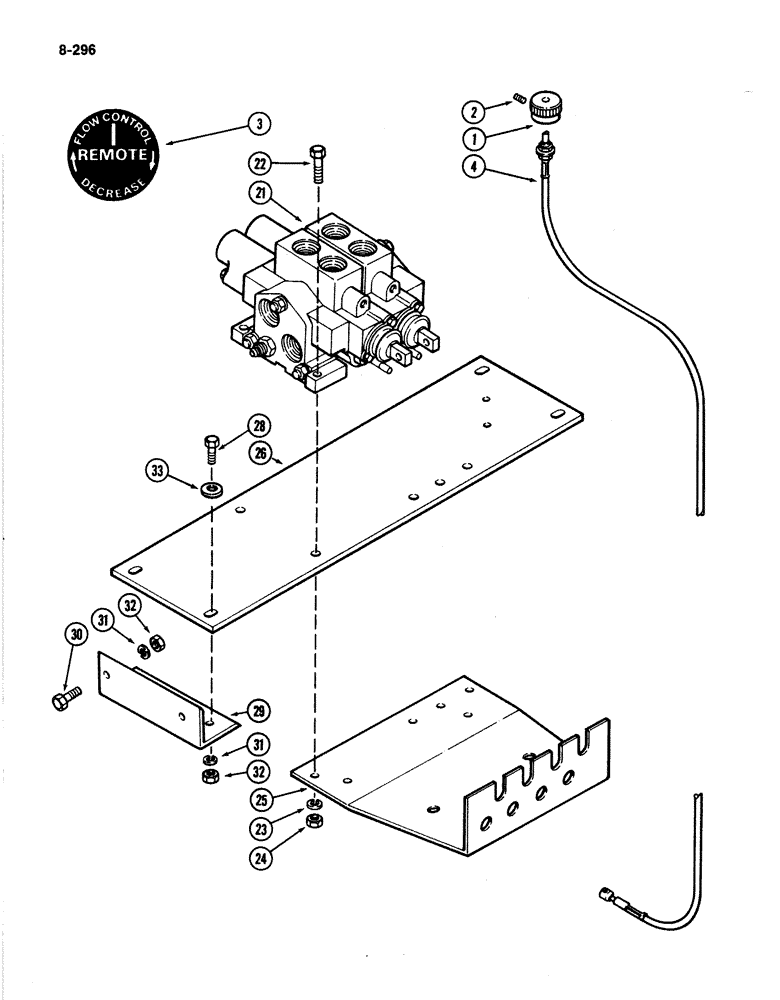 Схема запчастей Case IH 4894 - (8-296) - REMOTE HYDRAULIC VALVE FLOW CONTROLS (08) - HYDRAULICS