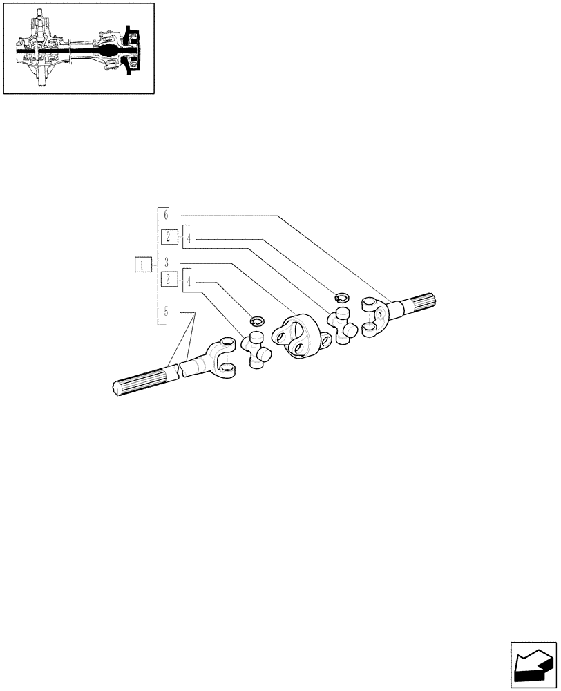 Схема запчастей Case IH MAXXUM 115 - (1.40.10/10A) - SHAFT ARTICULATED - BREAKDOWN - C6449 (VAR.330409-330414-330416) (04) - FRONT AXLE & STEERING