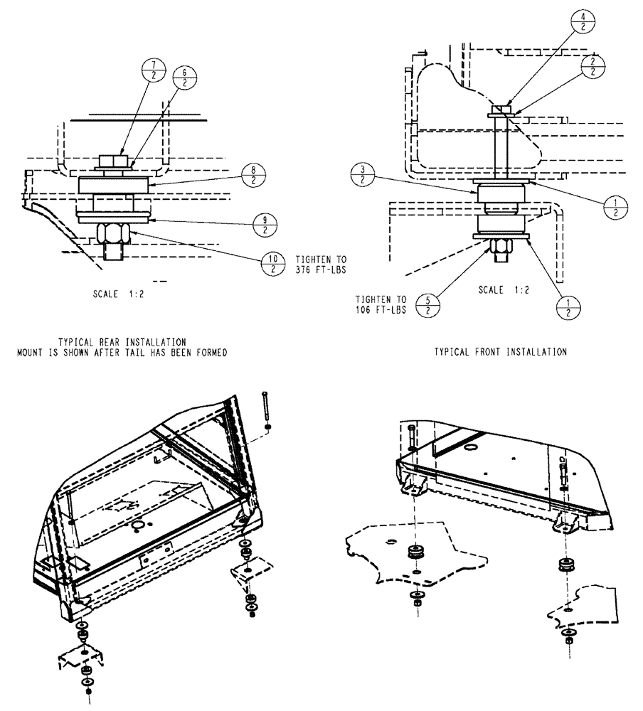 Схема запчастей Case IH 3150 - (02-002) - CAB MOUNTING GROUP Cab Exterior