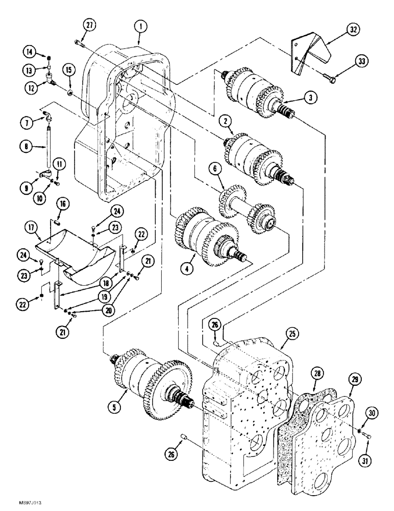 Схема запчастей Case IH 9390 - (6-014) - POWER SHIFT TRANSMISSION ASSEMBLY, HOUSINGS AND CLUTCHES (06) - POWER TRAIN