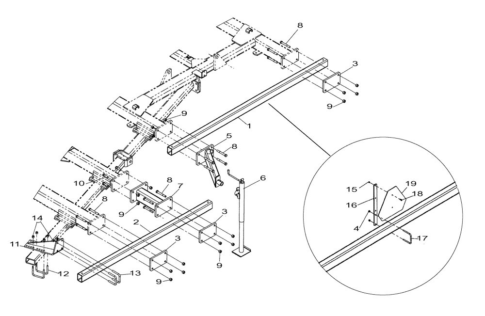 Схема запчастей Case IH 330 TRUE-TANDEM - (75.200.15) - BASKET MOUNTING PARTS 2009 AND AFTER MODELS (75) - SOIL PREPARATION