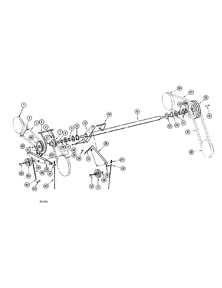 Схема запчастей Case IH 460 - (112) - MAIN COMBINE DRIVE JACKSHAFT (14) - MAIN GEARBOX & DRIVE