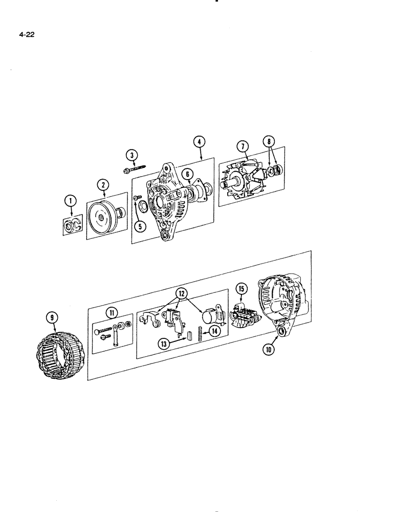 Схема запчастей Case IH 1130 - (4-22) - ALTERNATOR ASSEMBLY (04) - ELECTRICAL SYSTEMS