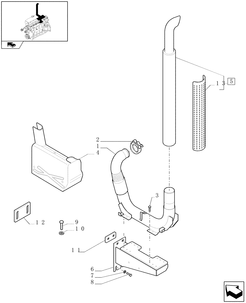 Схема запчастей Case IH PUMA 140 - (1.15.1) - SILENCER (02) - ENGINE EQUIPMENT