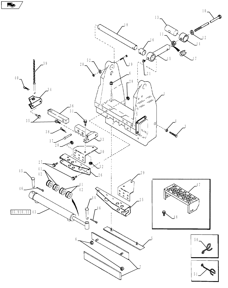 Схема запчастей Case IH 635 - (60.600.32) - DRUM SUPPORT ASSEMBLY, 6 ROW NARROW (60) - PRODUCT FEEDING