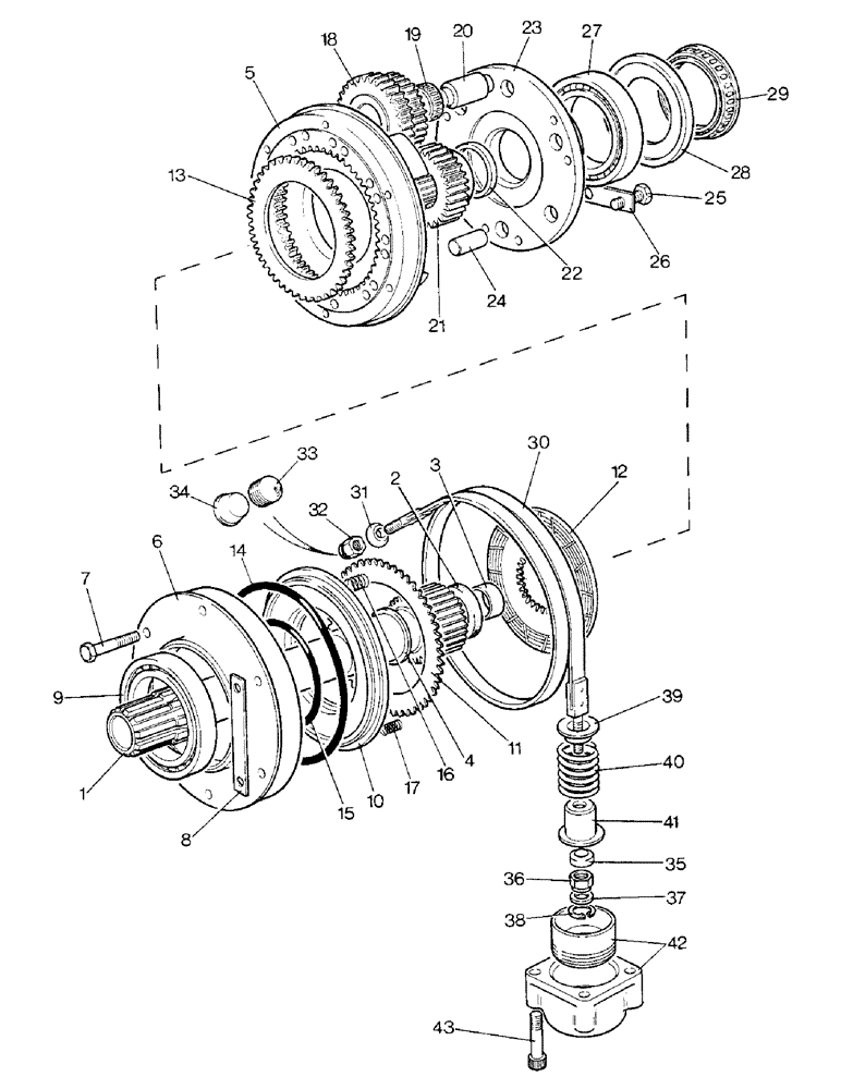 Схема запчастей Case IH 1690 - (D05-1) - FRONT PLANETARY UNIT (03) - POWER TRAIN