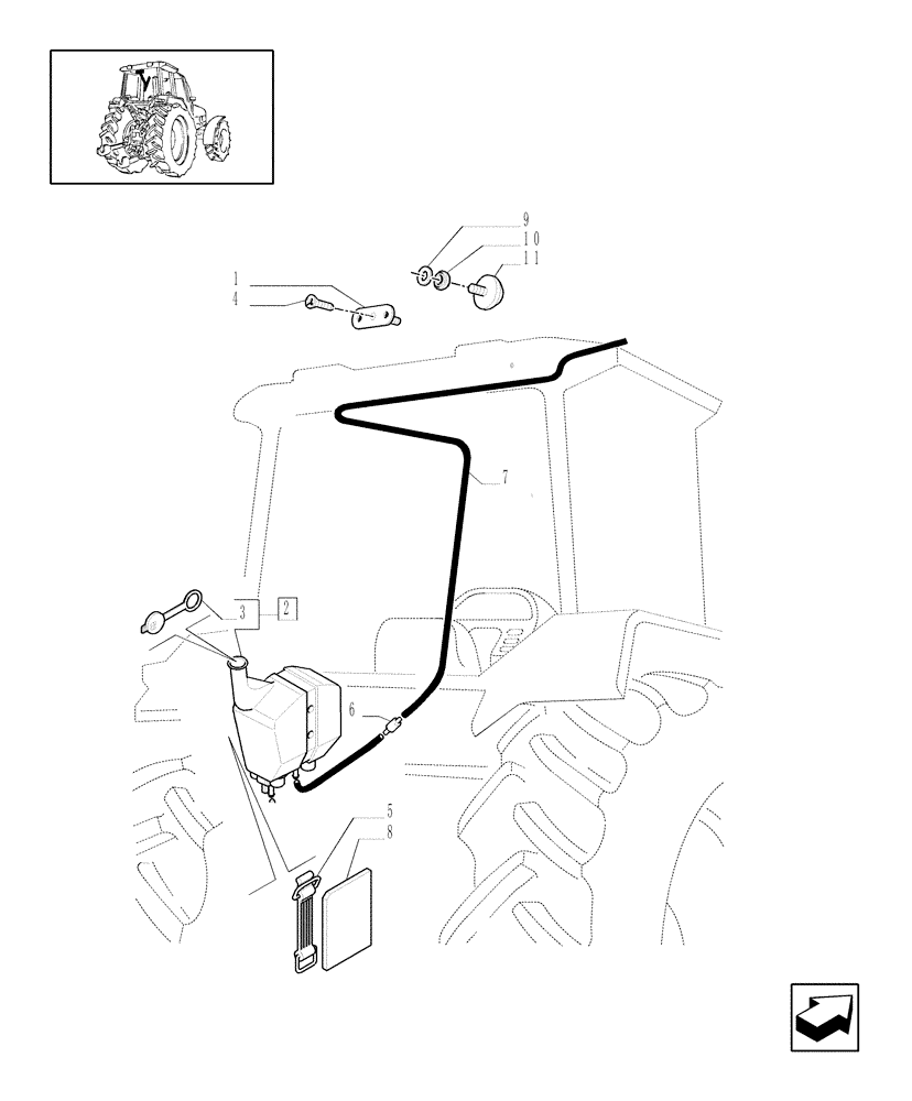 Схема запчастей Case IH JX1070C - (1.92.91[02A]) - REAR WINDSHIELD WIPER - D5319 (10) - OPERATORS PLATFORM/CAB