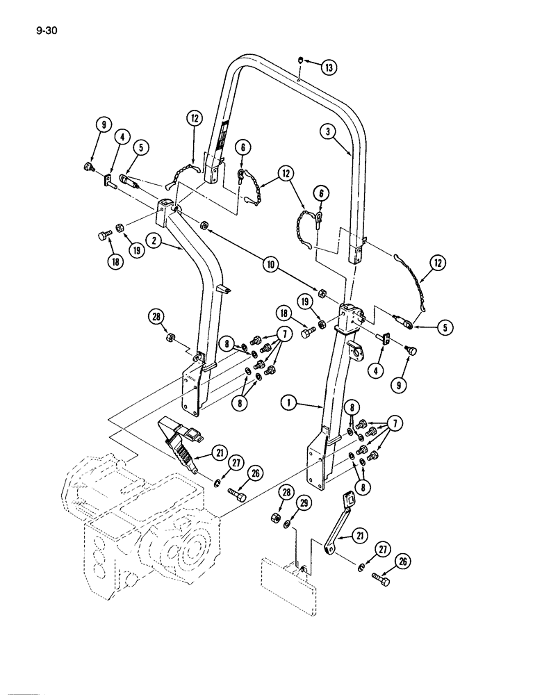 Схема запчастей Case IH 265 - (9-30) - ROPS FRAME (09) - CHASSIS/ATTACHMENTS