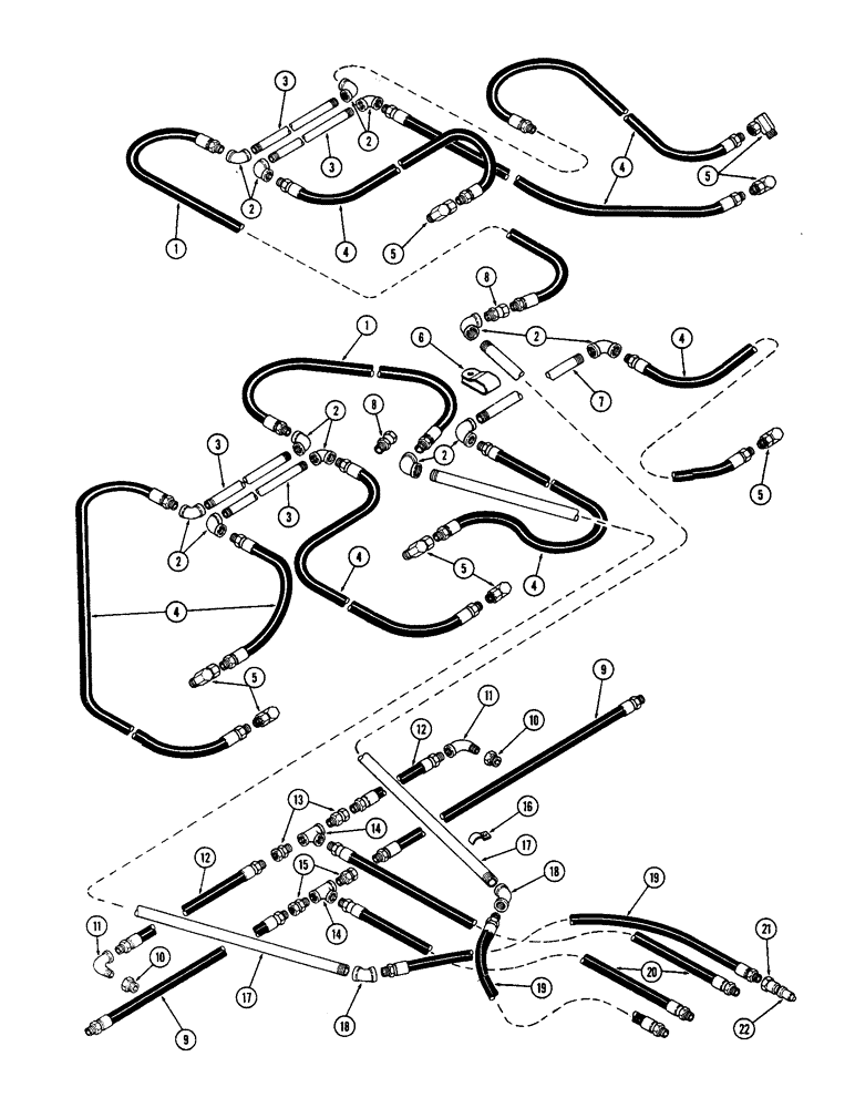 Схема запчастей Case IH WWC37-SERIES - (16) - HYDRAULIC HOSES AND PIPES 