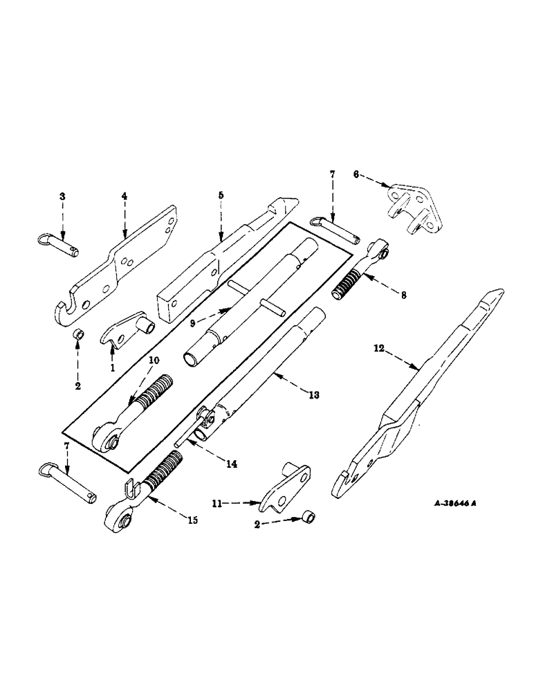 Схема запчастей Case IH 350 - (321) - ATTACHMENTS, THREE POINT IMPLEMENT ADAPTER AND ADJUSTABLE LINK Attachments