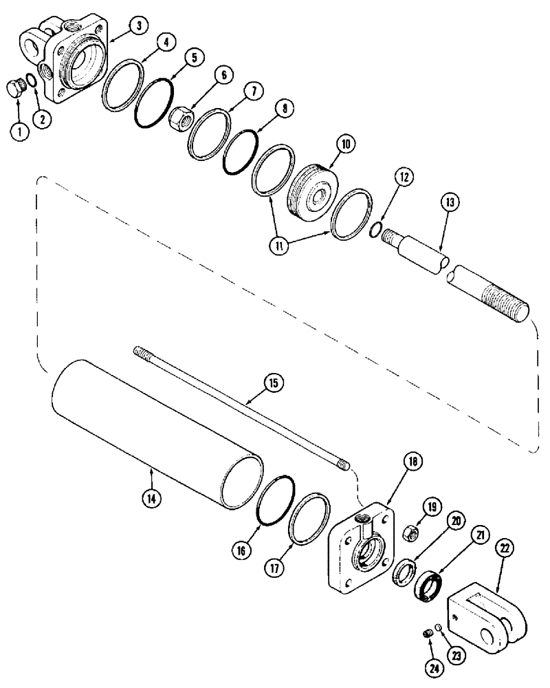 Схема запчастей Case IH 3950 - (8-06) - HYDRAULIC WING FOLD CYLINDER, 4 INCH BORE X 42 INCH STROKE (08) - HYDRAULICS