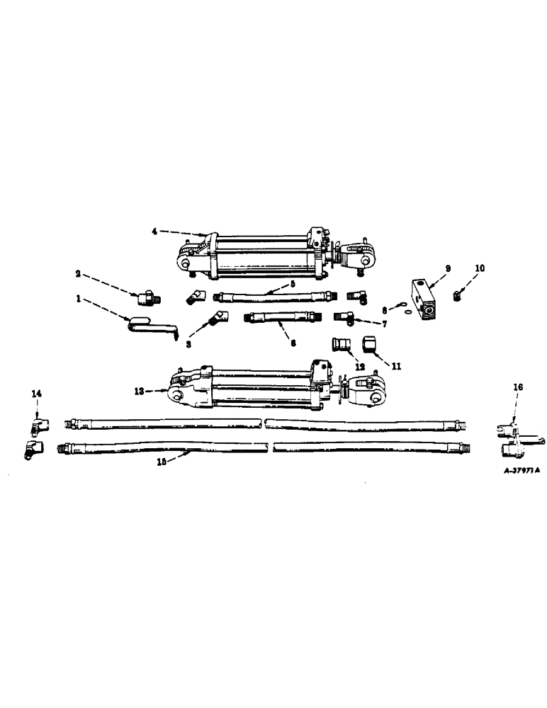 Схема запчастей Case IH 350 - (270) - HYDRAULIC SYSTEM, HYDRAULIC EQUIPMENT, SPECIAL, HYDRAULIC CYLINDER & PARTS & FAST-HITCH EQUIPMENT (07) - HYDRAULIC SYSTEM