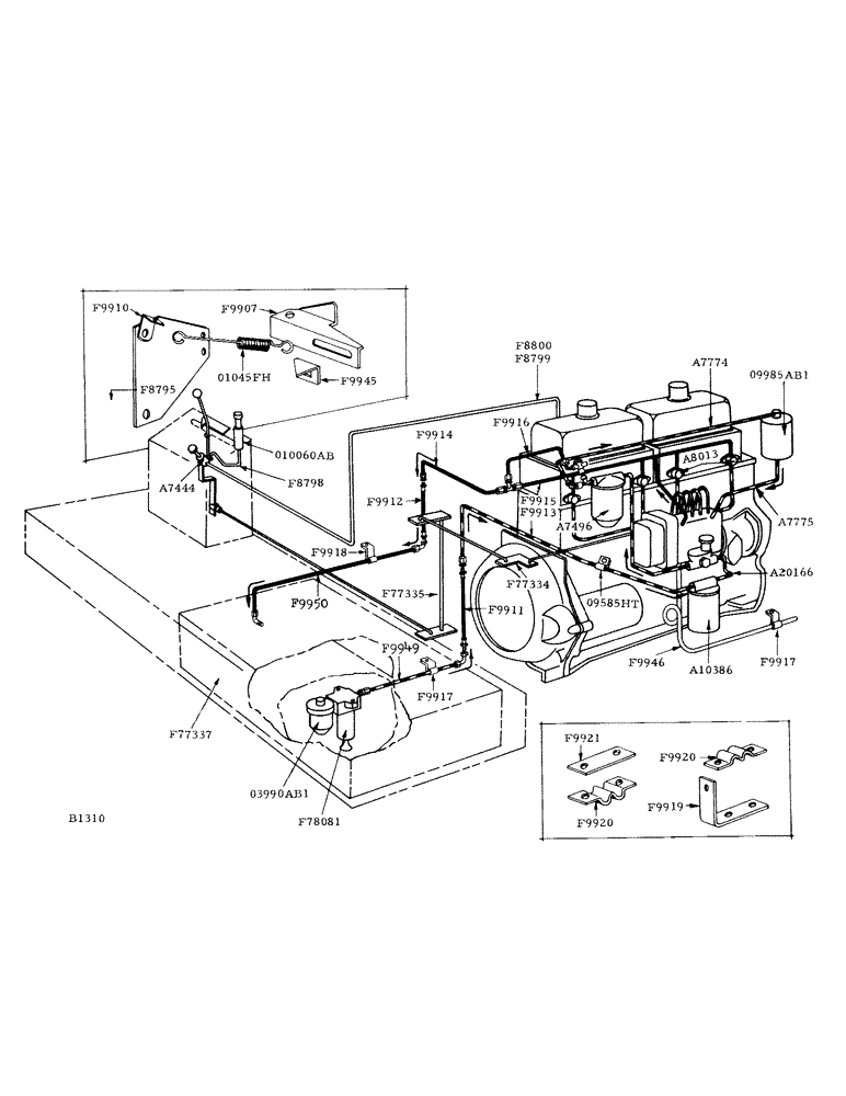 Схема запчастей Case IH 800 - (162) - DIESEL FUEL SYSTEM (10) - ENGINE