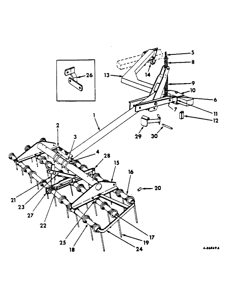 Схема запчастей Case IH 540 - (AB-22) - PLOW MULCHER, CENTER BAR AND END GUARD ATTACHMENTS, 1966 & SINCE 