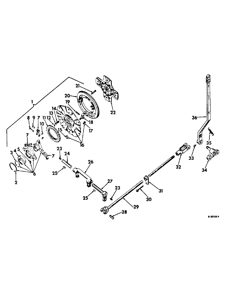 Схема запчастей Case IH 2856 - (B-03) - POWER TRAIN, OVER-CENTER CLUTCH AND CONTROLS, INTERNATIONAL TRACTORS (03) - POWER TRAIN