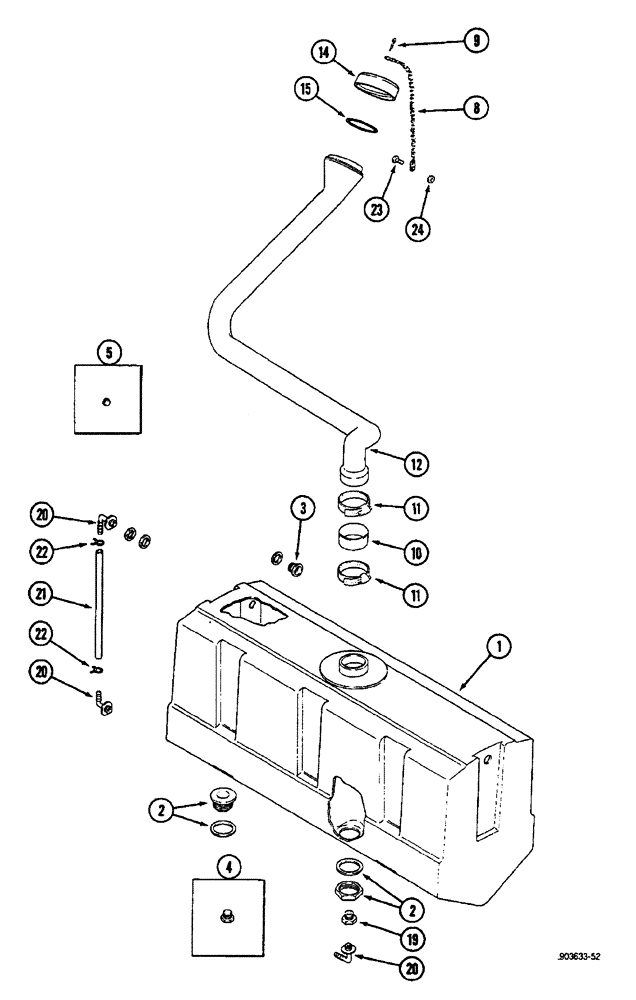 Схема запчастей Case IH 1822 - (9A-115A) - WATER TANK, 1822 COTTON PICKER P.I.N. JJC0012910 AND AFTER (14) - WATER SYSTEM