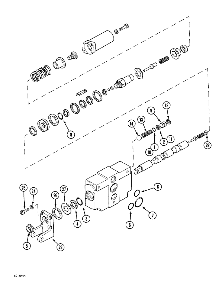 Схема запчастей Case IH 3220 - (8-034) - REMOTE AUXILIARY VALVE ASSEMBLY, WITHOUT CHECK VALVE (08) - HYDRAULICS