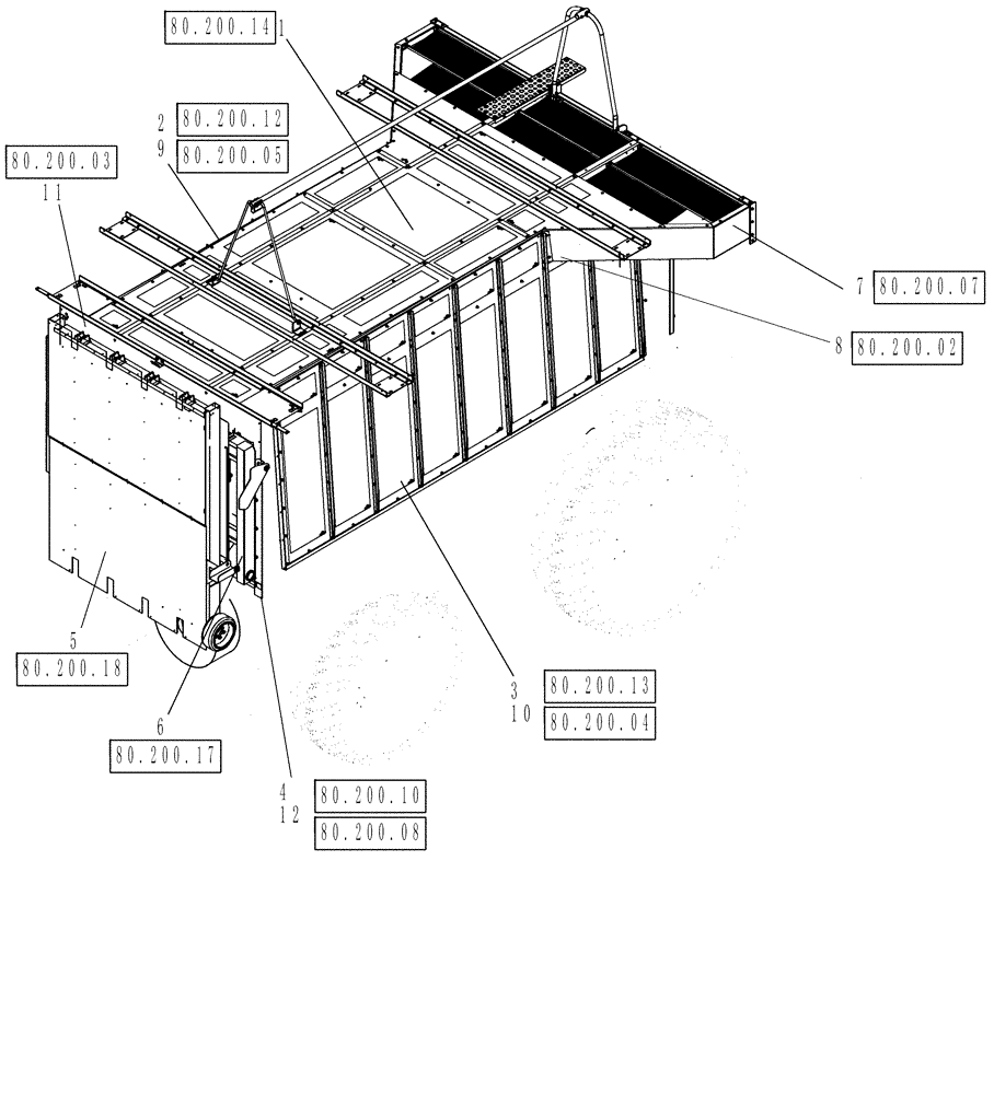 Схема запчастей Case IH 635 - (80.200.01) - MAJOR MODULE ASSEMBLIES (80) - CROP STORAGE/UNLOADING