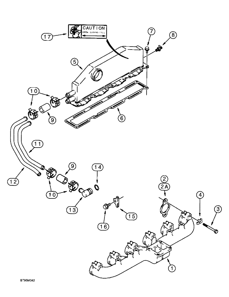 Схема запчастей Case IH 2055 - (2-18) - MANIFOLDS 6TA-830 ENGINE (01) - ENGINE