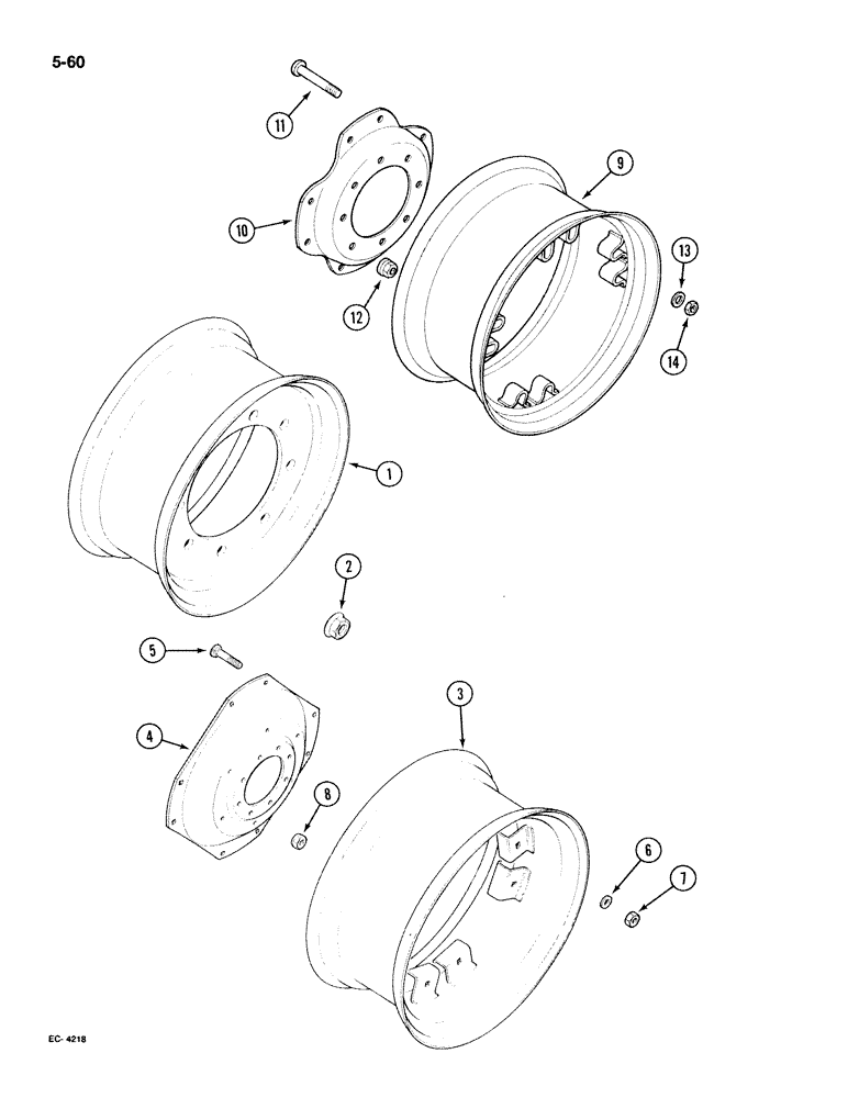 Схема запчастей Case IH 395 - (5-060) - FRONT WHEELS, MFD TRACTOR (05) - STEERING