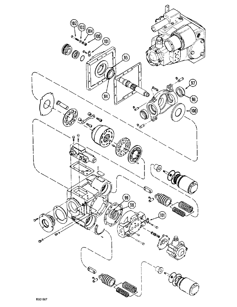 Схема запчастей Case IH 2055 - (6-22) - HYDROSTATIC PUMP ASSEMBLY, PRIOR TO P.I.N. JJC0139015 (03) - POWER TRAIN