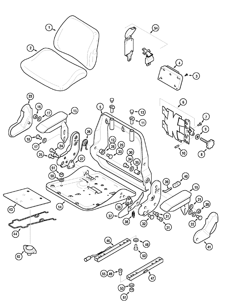 Схема запчастей Case IH MX110 - (09-46) - SEAT VINYL (09) - CHASSIS/ATTACHMENTS