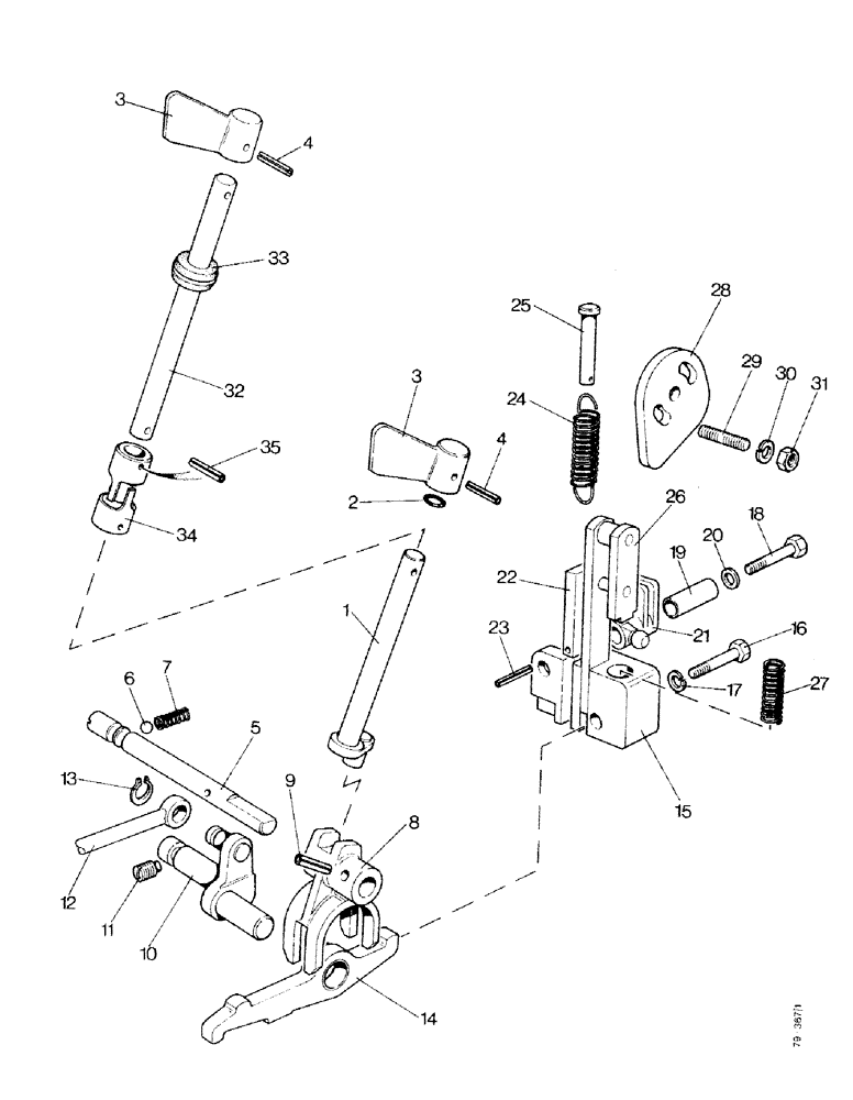 Схема запчастей Case IH 1490 - (K07-1) - CONTROL MECHANISM, LOW PROFILE, HIGH PLATFORM, CAB MODEL (07) - HYDRAULICS