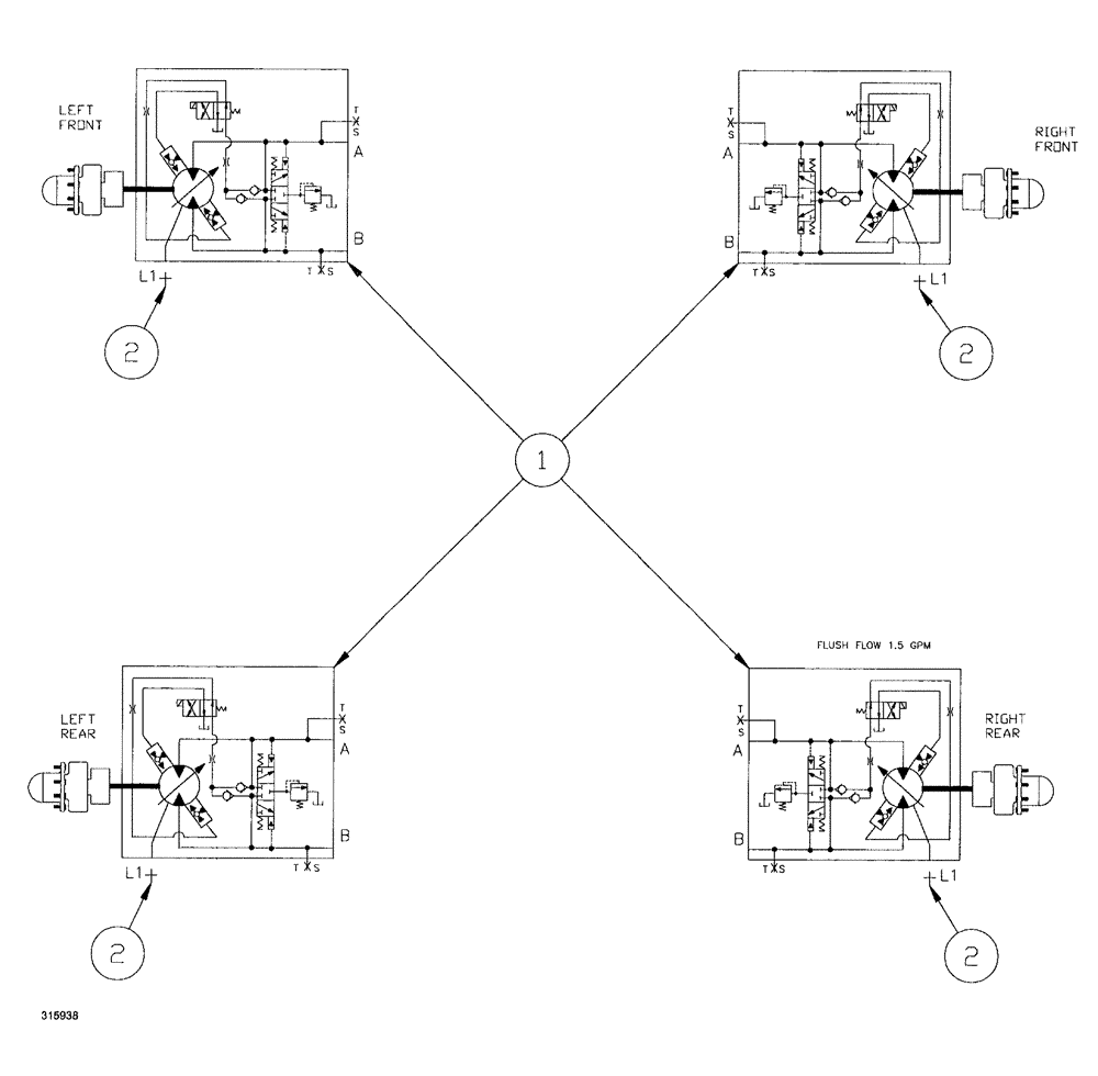 Схема запчастей Case IH SPX3200B - (084) - DRIVE WHEEL MOTOR MOTOR GROUP (29) - HYDROSTATIC DRIVE