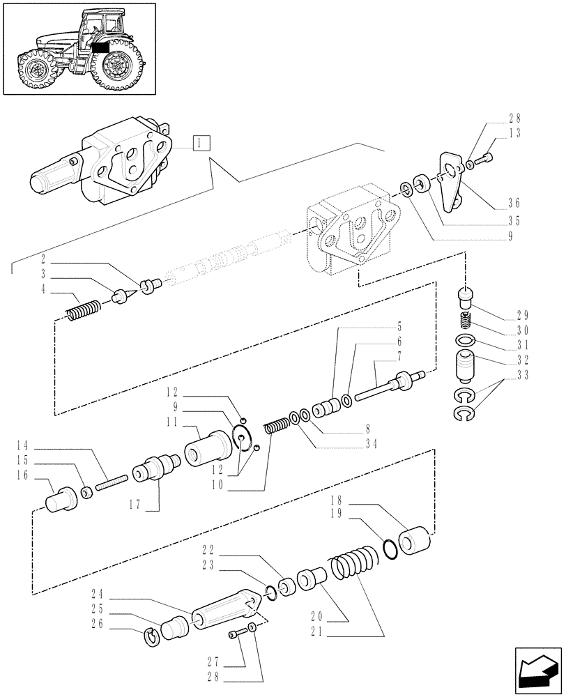 Схема запчастей Case IH JX1100U - (1.82.7/17F) - 1CONTROL VALVE + 1W/FLOAT + 1W/FLOAT AND KICKOUT - PARTS - D5631 (07) - HYDRAULIC SYSTEM