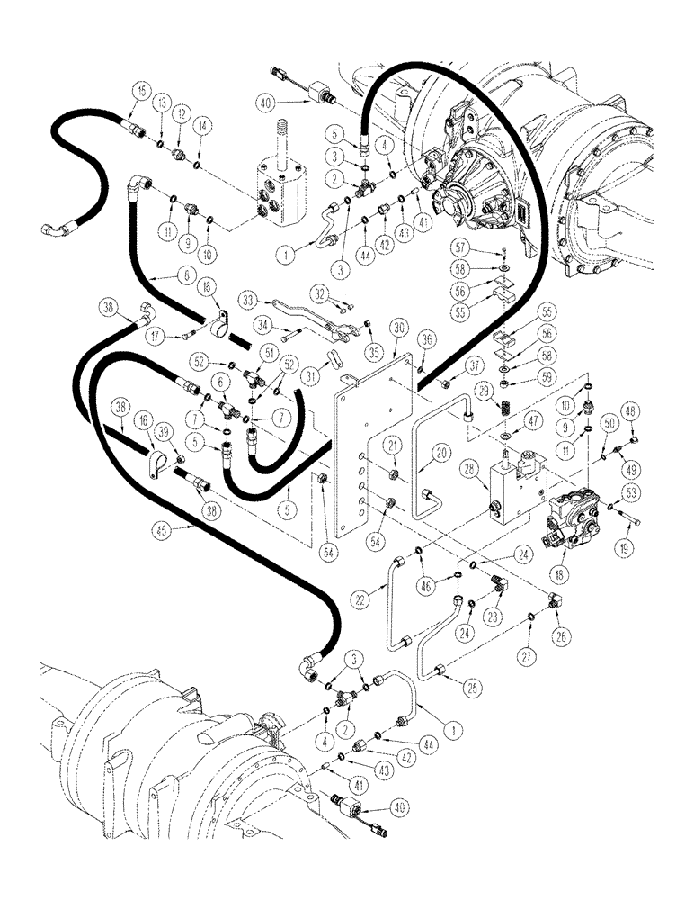 Схема запчастей Case IH STX375 - (08-11) - AXLE HYDRAULICS PARK BRAKE CIRCUIT STX 375 HEAVY DUTY, STX 440, WITH DIFFERENTIAL LOCKS (08) - HYDRAULICS