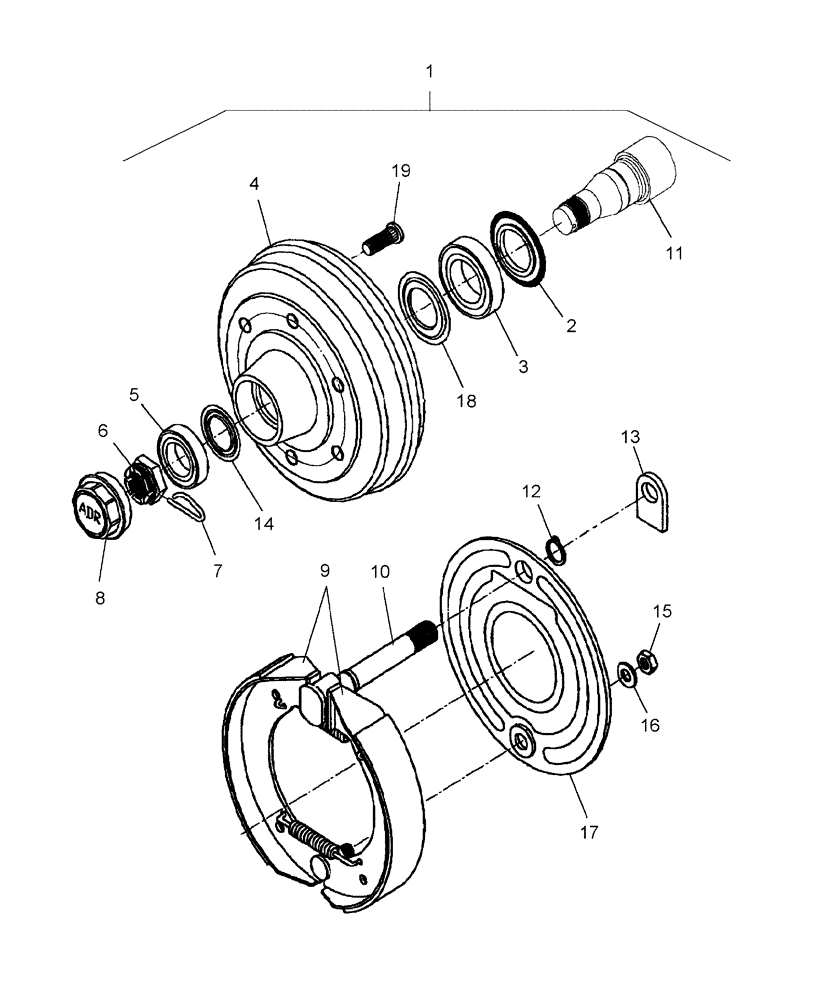 Схема запчастей Case IH RB464 - (11.27) - HUB, HYDRAULIC BRAKE (11) - WHEELS