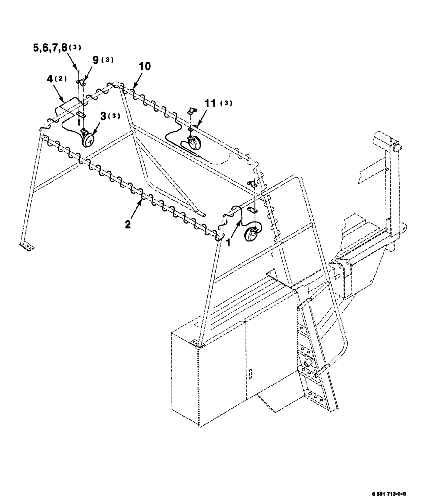 Схема запчастей Case IH 8576 - (04-008) - WORKING LIGHT ASSEMBLY (06) - ELECTRICAL