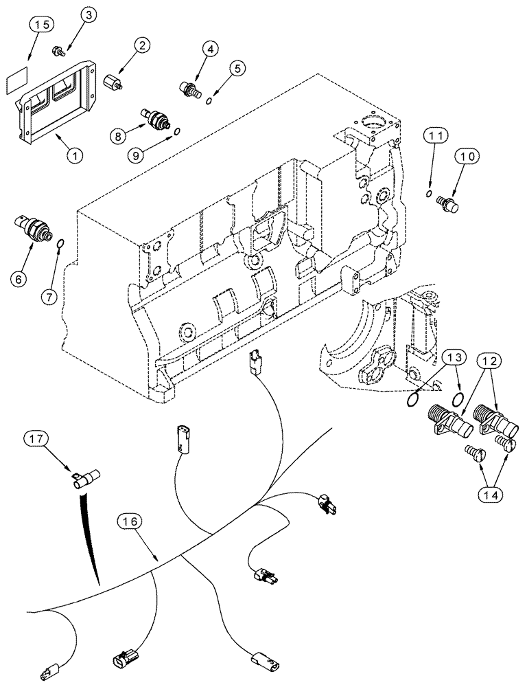 Схема запчастей Case IH MX270 - (04-03) - MODULE, ENGINE CONTROL - MOTOR, MX240, MX270 (04) - ELECTRICAL SYSTEMS