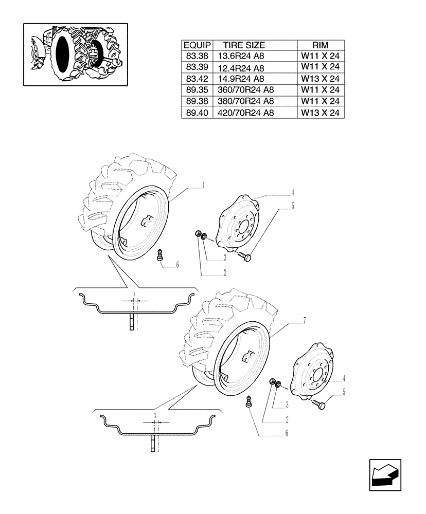 Схема запчастей Case IH JX1070N - (83.00[04]) - DRIVE WHEELS (11) - WHEELS/TRACKS