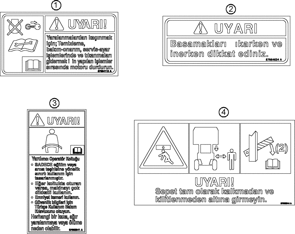 Схема запчастей Case IH 420 - (09F-22A) - DECALS - CAUTION, WARNING AND DANGER (12) - CHASSIS