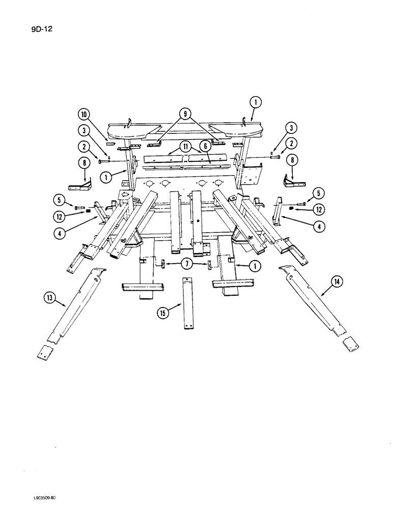 Схема запчастей Case IH 781 - (9D-12) - MAIN FRAME AND JACK STAND (12) - CHASSIS