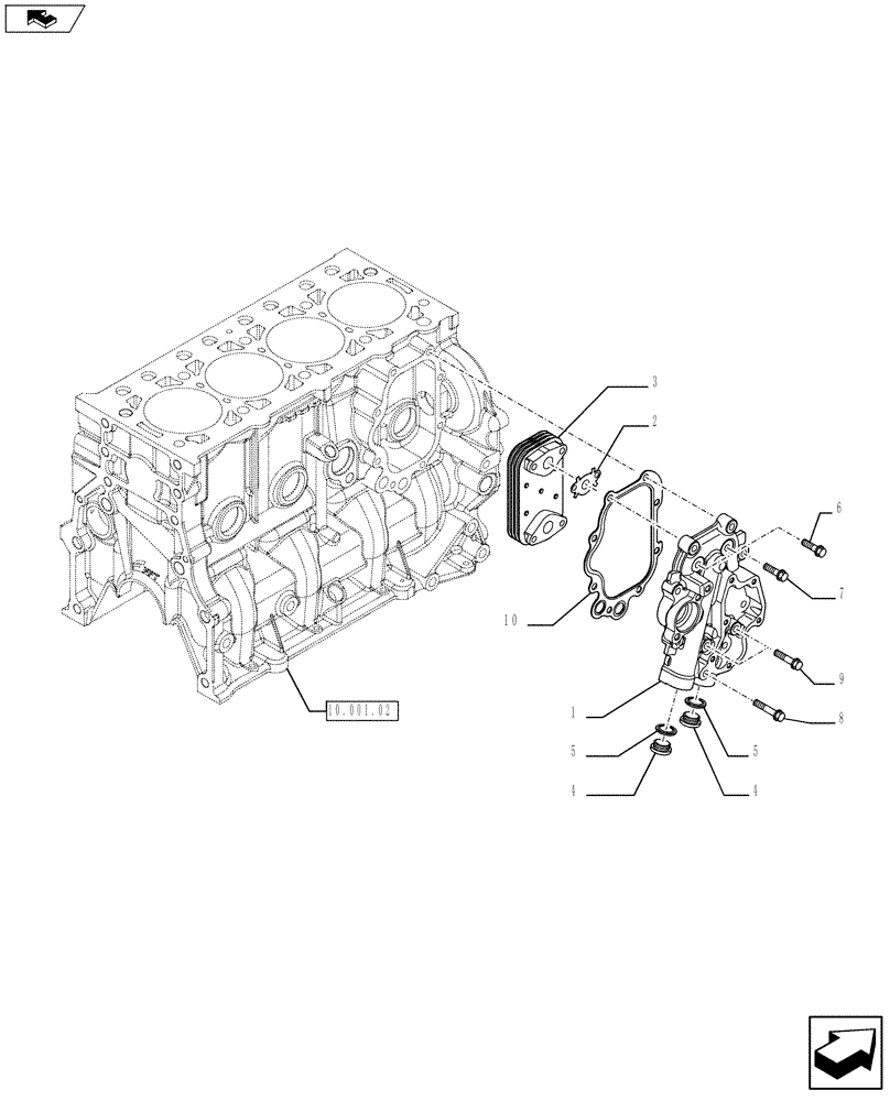 Схема запчастей Case IH F5DFL413A A001 - (10.408.01) - HEAT EXCHANGER (5801508975) (10) - ENGINE