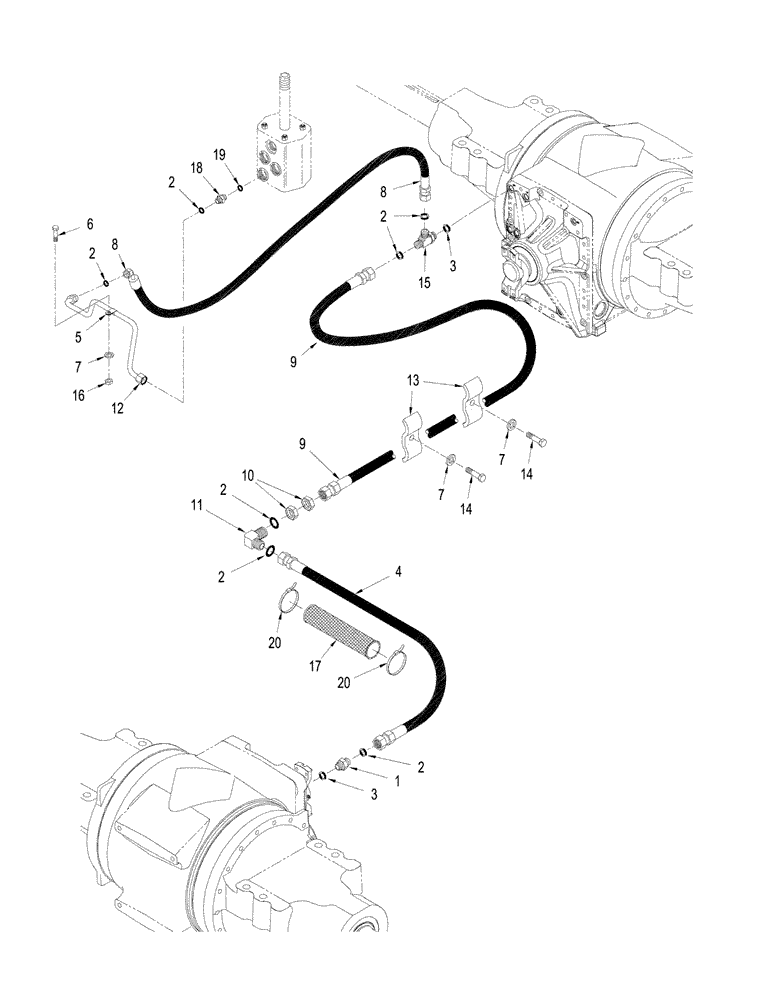 Схема запчастей Case IH STX330 - (07-03) - SERVICE BRAKE CIRCUIT, WITHOUT ACCUSTEER (07) - BRAKES