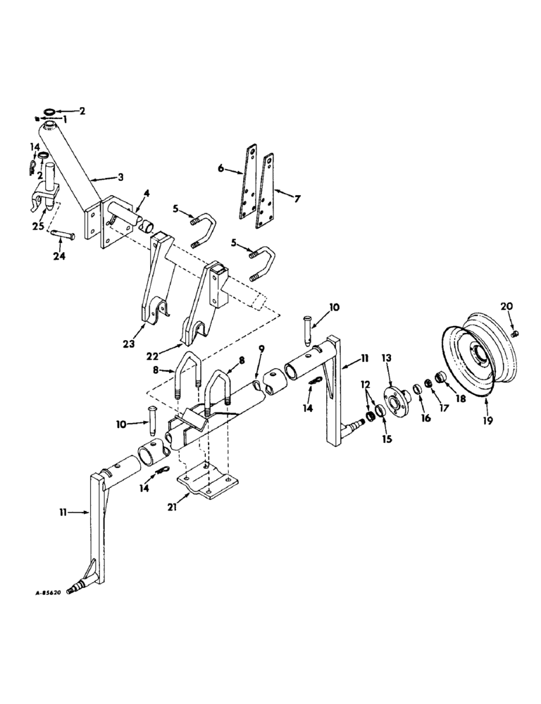 Схема запчастей Case IH 663 - (AD-11) - TRANSPORT ATTACHMENT AND ADAPTER PARTS 