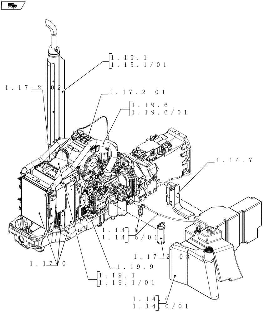 Схема запчастей Case IH MAXXUM 140 - (SEC. 02) - ENGINE EQUIPMENT (00) - GENERAL