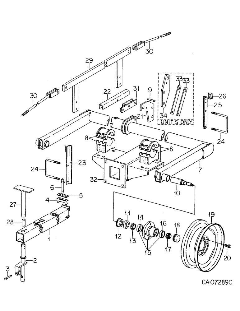 Схема запчастей Case IH 800 - (05-38) - WHEELS, ENDWISE TRANSPORT ATTACHMENT, UNITS C, D, E, M, S AND T (06) - POWER TRAIN