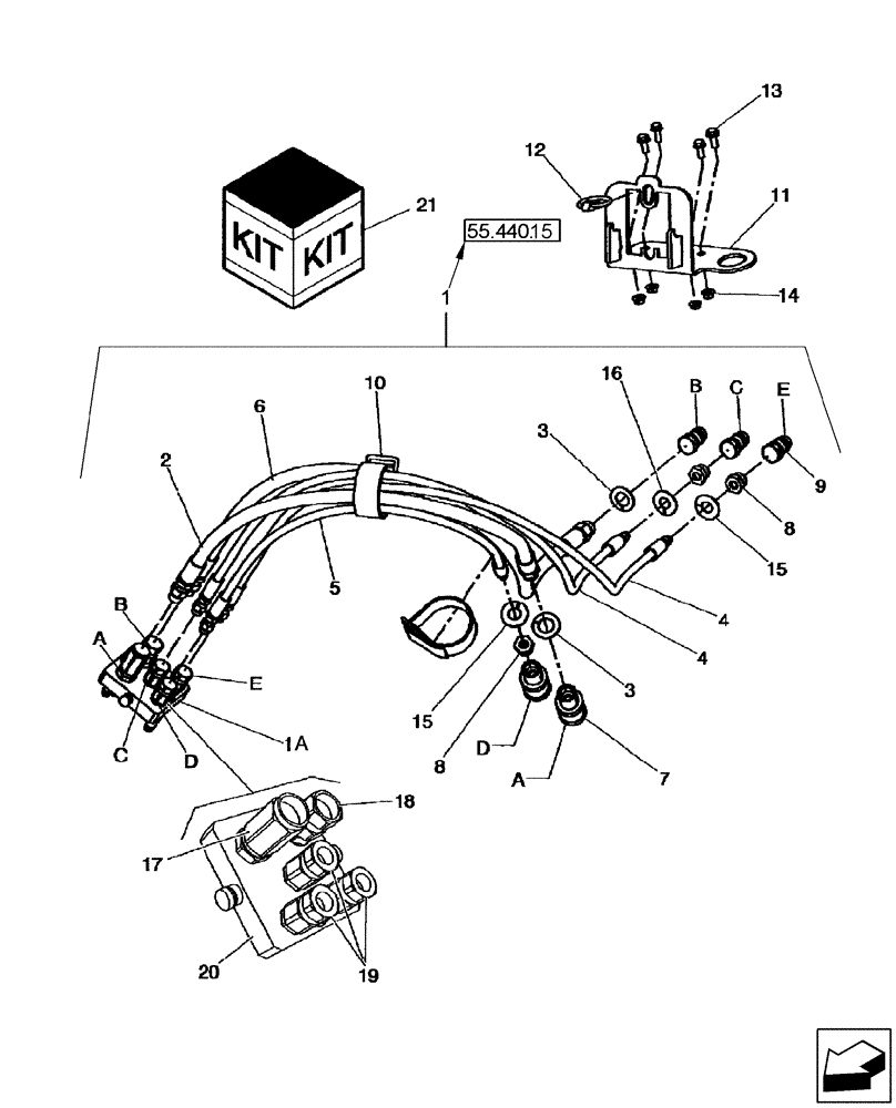 Схема запчастей Case IH 2577 - (35.410.06) - COMBINE HEADER ADAPTER, HOSES AND COUPLINGS (35) - HYDRAULIC SYSTEMS