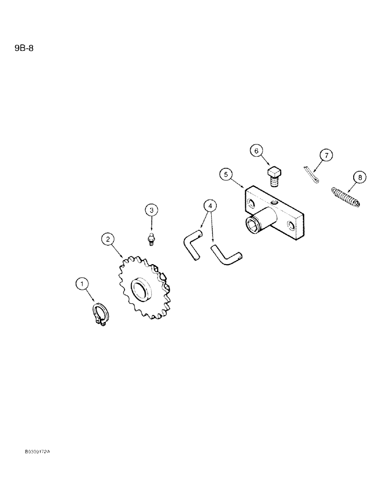 Схема запчастей Case IH 950 - (9B-08) - PRIMARY SEED DRIVE, DRIVE RATCHET SPROCKET (09) - CHASSIS/ATTACHMENTS